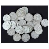 (40) Franklin 90% Silver Half Dollars