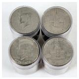 (4) Rolls 1976 Bicentennial Kennedy Half Dollars