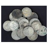 (20) Philippines 90% Silver One Peso Coins