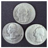 (3) Washington Quarters w/ Off Center Errors