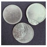 (3) Washington Quarters w/ Off Center Errors