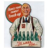 1948 7UP Cardboard Easel Store Counter Display