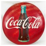 1950's Coca Cola 36' Button Bottle Tin Sign