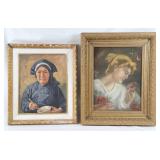 Framed Asian Woman O/C & Lady Pastel