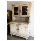 Breakfront Kitchen Cabinet w/ Distressed Paint