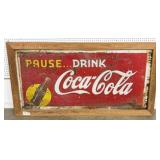 1930's-1940's 'Pause...Drink Coca-Cola' Sign