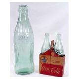 Coca-Cola Glass Display Bottle, Cardboard Carrier,
