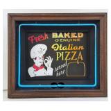 Framed Neon Pizza Advertising Sign