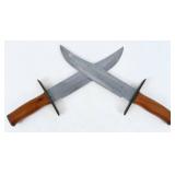 (2) Large Custom Bowie Knives By Andy Poindexter