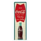 1962 Coca Cola Fishtail Sign Rare Slogan