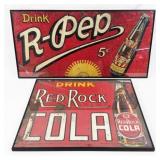 1930's-1940's Red Rock Cola & R-Pep Tin Signs
