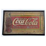 RARE 1910s-20s Coca-Cola Sign w/ 1915 Bottle