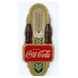 1941 Coca-Cola Tin Double Bottle Thermometer