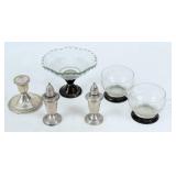 Group of Sterling Silver Items, Shakers, Nut Dish