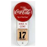 Coca Cola Tin Button Calendar 1950's