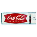 Fishtail Tin Coca Cola Sign of Good Taste 53 1/2'