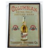 Columbian Beer Embossed Tin Sign