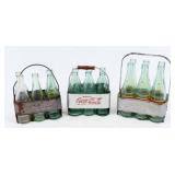 (3) 1930's-1950's Metal Bottle Carriers w/ Bottles