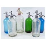 (6) Etched Glass Seltzer Bottles