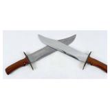(2) Large Custom Bowie Knives By Andy Poindexter