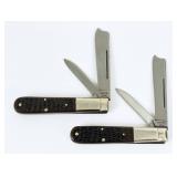 (2) 1973 Case XX 6205R One Arm Razor Barlow Knife