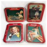(4) Coca-Cola Serving Trays, 1939-1950's