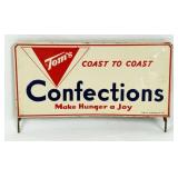 1964 Tom's Peanuts Tin Store Display Rack Sign