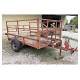 Red Single Axle Utility Tilt Trailer