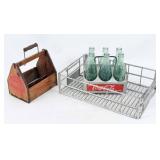 Coca-Cola Bottle Carriers & Metal Wire Crate