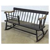 Rocking Mammy Bench w/ Spindle Cradle Gate