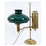 Antique Brass Student Lamp Converted to Electric