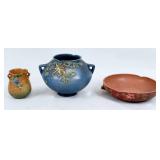 (3) Roseville Pottery MCM Vases & Bowl