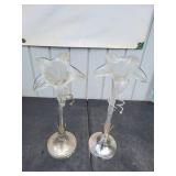 (2) Vintage Art Nouveau Style Lily Vases