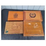 (4) Assorted Wooden Cigar Boxes