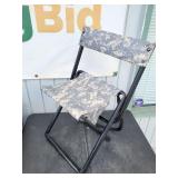 Deluxe Folding Stool with Back in Digital Camo