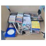 Box of Assorted CDs & VHS Tapes