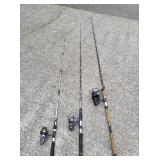 (3) Fishing Poles with Reels