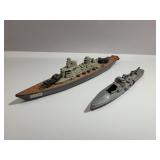 (2) Vintage Tootsietoy Battleships
