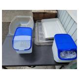 (2) Storage Bins & Plastic Trays