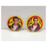 (2) Vintage 1976 Fonzie Buttons