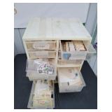 10-Drawer Bin Storage with Assorted Stamps