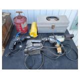 Small Gas Can, Air Hose, Toolbox & Power Tools