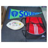 Sounder Flag, Adidas Bag & Football