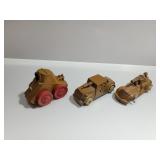(3) Vintage Cast Metal Army Vehicles, Damaged