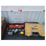 (2) Plastic Storage Bins with Assorted Screws/Nuts