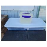 (2) Plastic Storage Bins with Lids