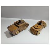 (2) Vintage USA Cast Metal Army Vehicles, Damaged