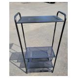 Black Metal 3-Shelf Mesh Utility Shelf