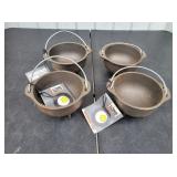 (4) NEW LODGE Cast Iron Kettles