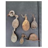 (6) Assorted Vintage Pulleys